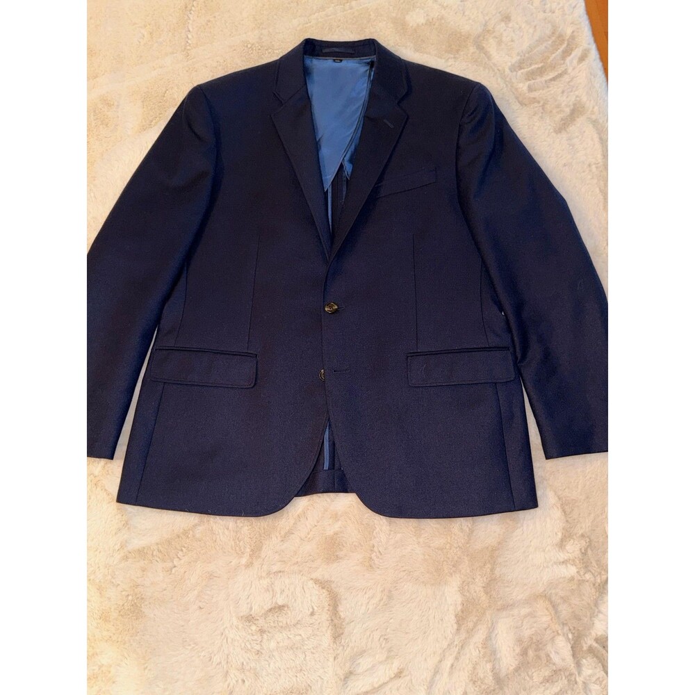 J Crew Crosby Suit Jacket Mens 42S Navy 100% Wool Two Button Classic Blazer